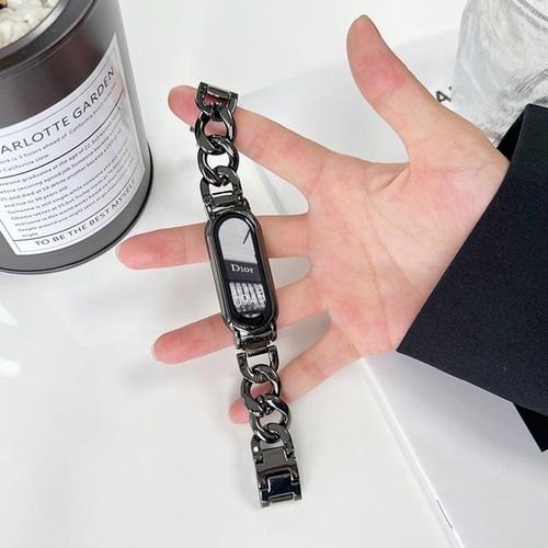 Metal Strap For Mi Band 8 7 6 5 4 3 Denim Chain Stainless Steel Bracelet For Miband 5 6 4 3 Replacement Wristband