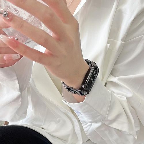 Metal Strap For Mi Band 8 7 6 5 4 3 Denim Chain Stainless Steel Bracelet For Miband 5 6 4 3 Replacement Wristband