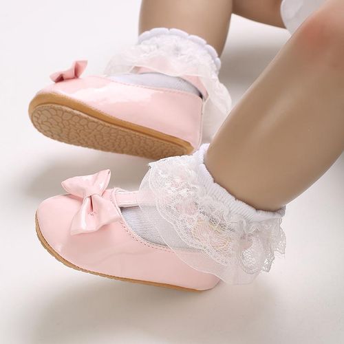 Spring And Autumn 0-1 Year Old Girl Baby Princess Shoes Soft Rubber Bottom Anti Slip Wear Resistant Flat Bottom Single Shoes