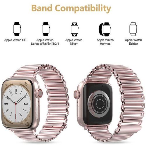 Stainless Steel Watch Strap For Watch 41mm 40mm 44mm 45mm 49mm Dressy Chain Metal Band For Iwatch Series Se 8/7/6/5/4/3