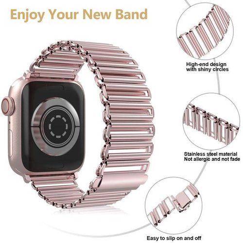 Stainless Steel Watch Strap For Watch 41mm 40mm 44mm 45mm 49mm Dressy Chain Metal Band For Iwatch Series Se 8/7/6/5/4/3