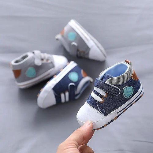 Baby Boys Fashion Canvas Sneakers Newborn Soft Sole Comfortable Walking Shoes 0-18M