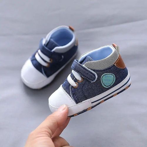 Baby Boys Fashion Canvas Sneakers Newborn Soft Sole Comfortable Walking Shoes 0-18M