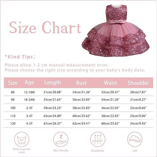 Baby Girl Pageant Dress Sequins Princess Dress Toddler Flower Wedding Birthday Party Gown Dresses 12 Months-4 Years