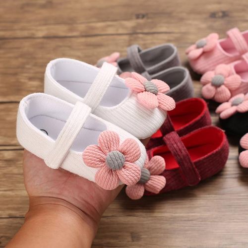Baby Flower Princess Flat Shoes Newborn Soft Cloth Sole Lightweight Walking Shoes