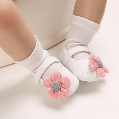Baby Flower Princess Flat Shoes Newborn Soft Cloth Sole Lightweight Walking Shoes
