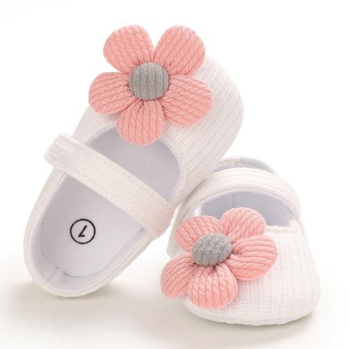 Baby Flower Princess Flat Shoes Newborn Soft Cloth Sole Lightweight Walking Shoes
