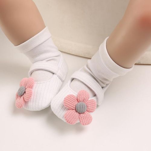 Baby Flower Princess Flat Shoes Newborn Soft Cloth Sole Lightweight Walking Shoes