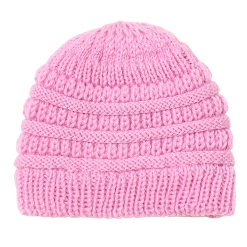 Babies' Autumn Warm Outdoor Knitting Hat- Pink