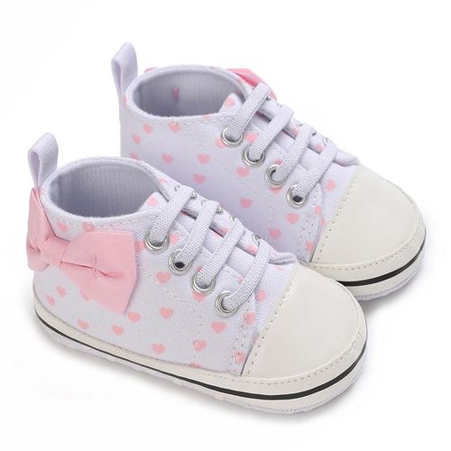 Newborn Baby Girls Canvas Sneaker Soft Anti-Slip Sole First Walkers