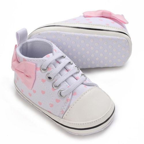Newborn Baby Girls Canvas Sneaker Soft Anti-Slip Sole First Walkers