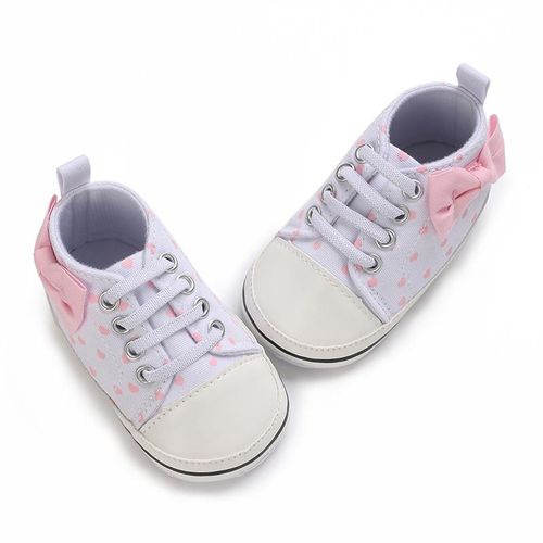 Newborn Baby Girls Canvas Sneaker Soft Anti-Slip Sole First Walkers