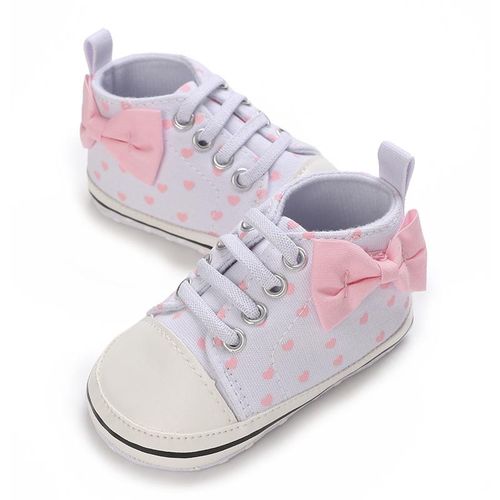 Newborn Baby Girls Canvas Sneaker Soft Anti-Slip Sole First Walkers