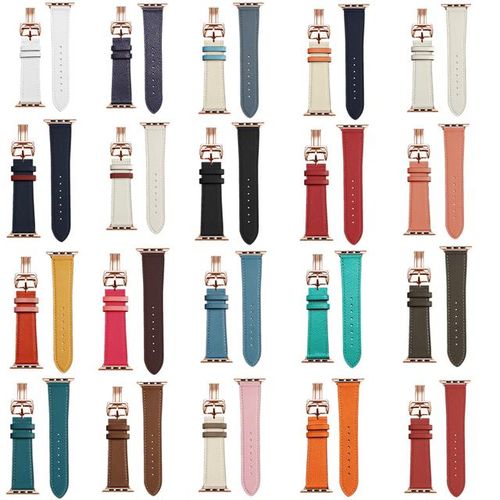 Rose Gold Genuine Single Tour Deployment Watch Band For Watch 6 5 4 3 38-44mm Strap For Iwatch Band Fran-19bd