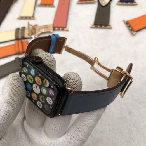 Rose Gold Genuine Single Tour Deployment Watch Band For Watch 6 5 4 3 38-44mm Strap For Iwatch Band Fran-19bd