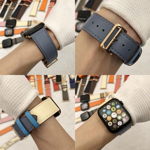 Rose Gold Genuine Single Tour Deployment Watch Band For Watch 6 5 4 3 38-44mm Strap For Iwatch Band Fran-19bd