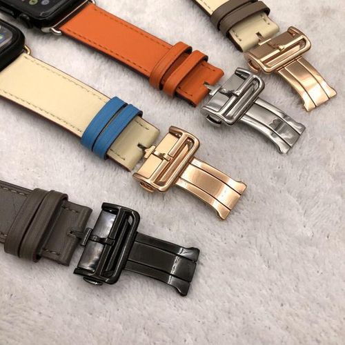 Rose Gold Genuine Single Tour Deployment Watch Band For Watch 6 5 4 3 38-44mm Strap For Iwatch Band Fran-19bd