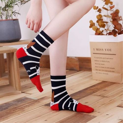 A Pair Kids Toe Socks - Multicolor/Multi-Pattern