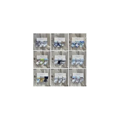 FASHION UNISEX NEWBORN BABY COTTON SOCKS RECEIVING SET- MULTI-COLOUR