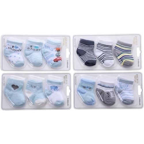 Baby 3 Pack Cute & Fit Cotton Stretch Socks For Boys- Multi-Colour