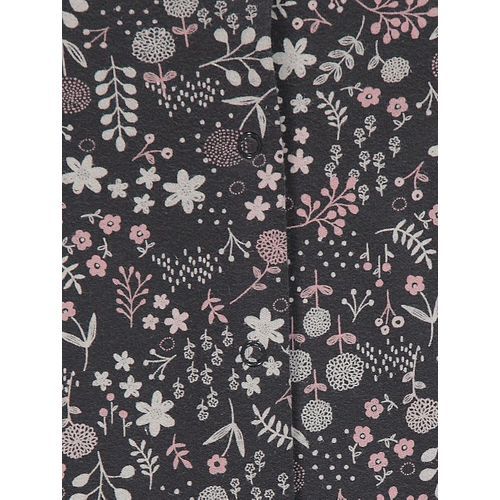 Pastel Ditzy Floral Print Sleepsuits 3 Pack - Pink, Black, White.