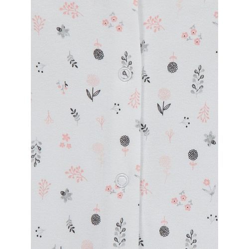 Pastel Ditzy Floral Print Sleepsuits 3 Pack - Pink, Black, White.