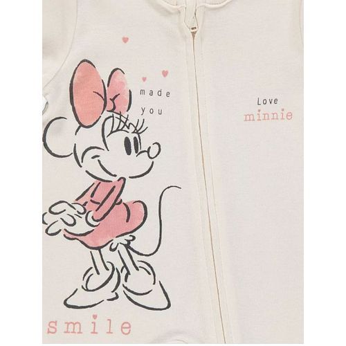 George Disney Minnie Mouse Sleepsuits 3 Pack (Pink, Black, Cream)
