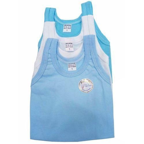 My Baby Kids 3pc Vests - Blue, White,Blue