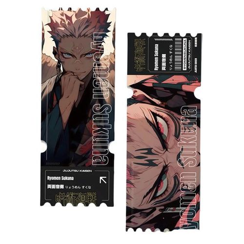Anime Jujutsu Kaizen Ryomen Sukuna Satoru Inumaki Toge Itadori Yuji Quicksand Ticket Stubs Collectible Toy Birthday