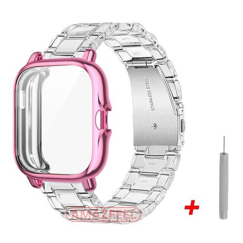 Resin Strap Protector Case For Gts 2 Mini Bracelet Clear Wristband For Bip U Pro S Lite /gts2 2e 3 Cover Bumper