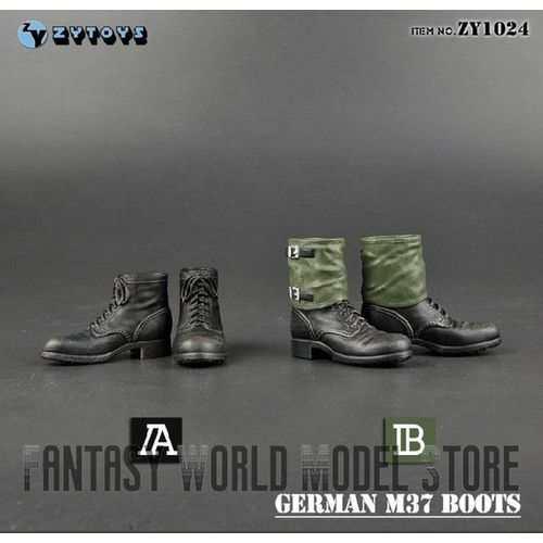 In ZYTOYS ZY1024-1028 1/6 Scale Male Hiking Combat Shoes Boots M37 M42 M43 Fit 12'' Action Figure Body