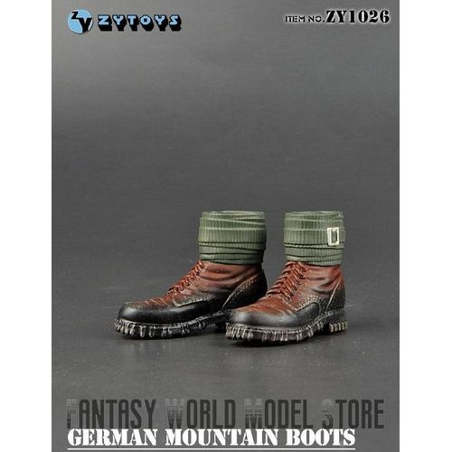 In ZYTOYS ZY1024-1028 1/6 Scale Male Hiking Combat Shoes Boots M37 M42 M43 Fit 12'' Action Figure Body