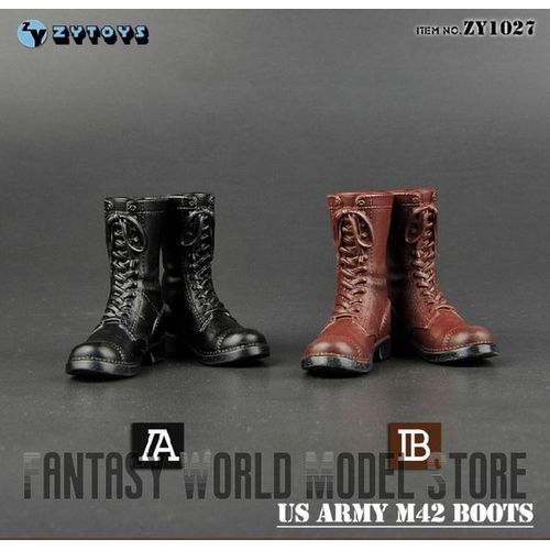 In ZYTOYS ZY1024-1028 1/6 Scale Male Hiking Combat Shoes Boots M37 M42 M43 Fit 12'' Action Figure Body