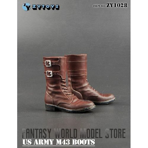 In ZYTOYS ZY1024-1028 1/6 Scale Male Hiking Combat Shoes Boots M37 M42 M43 Fit 12'' Action Figure Body