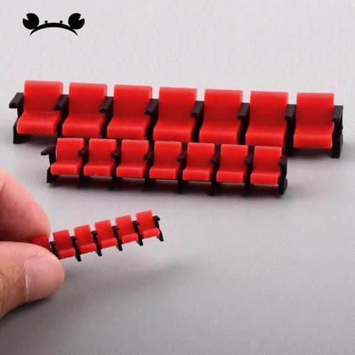 14pcs Cinema Armchair Theater Chair Plastic Chair 1/50 1/75 1/100 scale Miniature City Building Scenery Assembly Model Craft