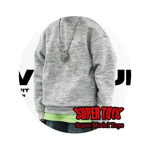 1/6 Trendy Hop Loose Jeans Street Vest Neck Hoodie Pullover Y2K Jean Trousers Shorts Clothes For 12" Action Figure