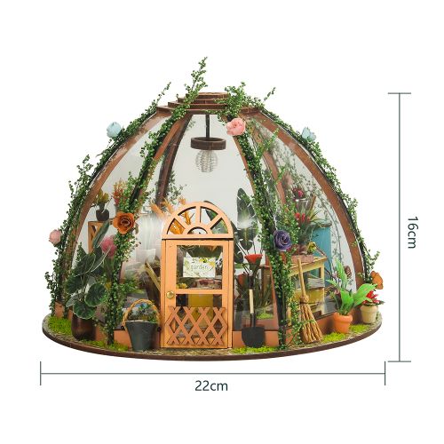 DIY Miniature Dollhouse Kit Wooden Mini Starry Flower Green