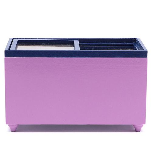 1/12 Dollhouse Miniature Color Freezer Supermarket Store Refrigerator Horizontal Refrigerator Pretend Play Doll Food Drinks