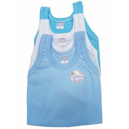 My Baby Baby-Kids 3pc Vests - Size 1 - Blue, White,Blue