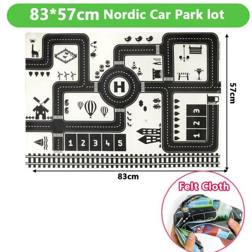 Baby City Traffic Road Kids Toy Parking Lot Roadmap Traffic Signs 83*58cm Climbing Playing Mat Play 9Style Game Mat Carpet