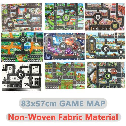 Baby City Traffic Road Kids Toy Parking Lot Roadmap Traffic Signs 83*58cm Climbing Playing Mat Play 9Style Game Mat Carpet