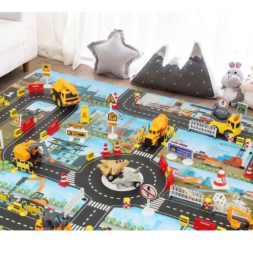 Baby City Traffic Road Kids Toy Parking Lot Roadmap Traffic Signs 83*58cm Climbing Playing Mat Play 9Style Game Mat Carpet
