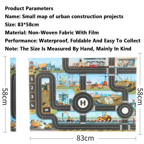 Baby City Traffic Road Kids Toy Parking Lot Roadmap Traffic Signs 83*58cm Climbing Playing Mat Play 9Style Game Mat Carpet