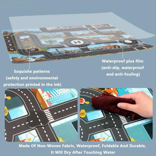 Baby City Traffic Road Kids Toy Parking Lot Roadmap Traffic Signs 83*58cm Climbing Playing Mat Play 9Style Game Mat Carpet