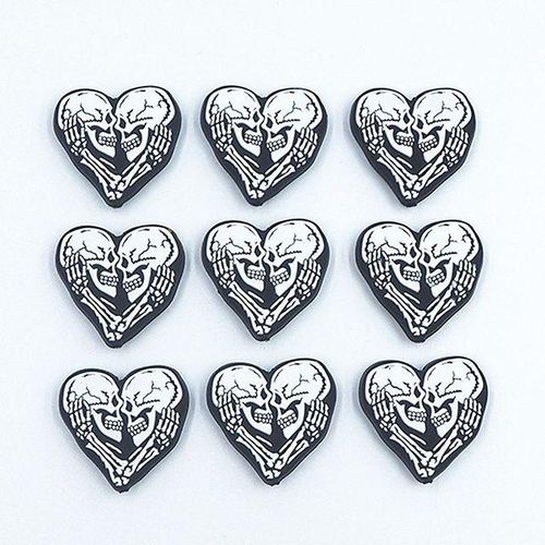 Chenkai 10pcs Till Death Do Part Valentine's Focal Beads For Pen Beadable Pen Silicone Charms Character Beads For Pen Making