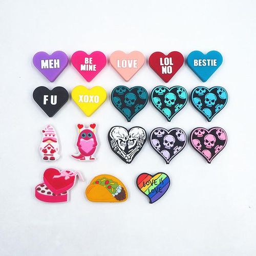 Chenkai 10pcs Till Death Do Part Valentine's Focal Beads For Pen Beadable Pen Silicone Charms Character Beads For Pen Making