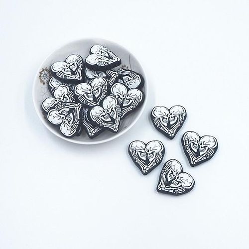 Chenkai 10pcs Till Death Do Part Valentine's Focal Beads For Pen Beadable Pen Silicone Charms Character Beads For Pen Making