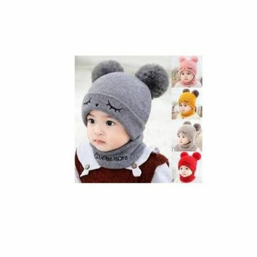 Baby Head Cap With Scarf Kids Head Sock - Multicolor