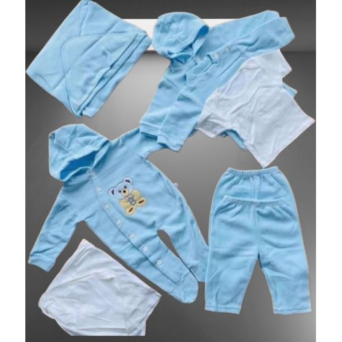 A Set Of 8 Pieces Baby Clothes - Blue