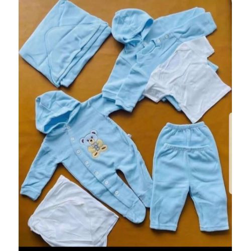 A Set Of 8 Pieces Baby Clothes - Blue